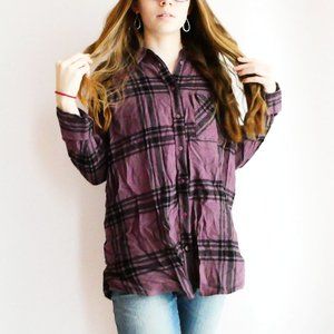 Express Boyfriend fit L Plaid shirt in EUC